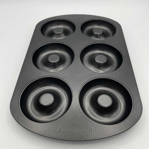 Bellemain 6 Cavity Donut Baking Pans 2-Pack 3” Diameter Homemade Doughnuts NWOT - Picture 2 of 7